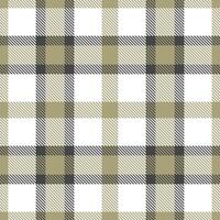 Modern Seamless Tartan featuring Mellow Ruskin Room Green and Rustic White Textile Design vector
