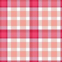 Modern Warm White and Deep Akari Red Seamless Tartan Textile Design vector
