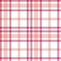 Neon White Tartan patterns fabric texture. Modern Sandy Akari Red Seamless Tartan vector