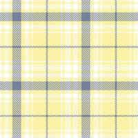 Plaid pattern seamless. Traditional Buttered Popcorn and Mellow White Tartan Textile Design. vector