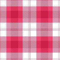 Modern Seamless Tartan featuring Bright Akari Red and Highland White Textile Design vector