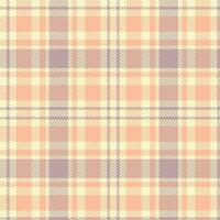Modern Pale Spring Lily and Neon Apricot Iced Tea Seamless Tartan Textile Design vector