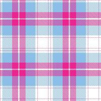 Vibrant White Tartan patterns fabric texture. Modern Light Loudicious Pink Seamless Tartan vector