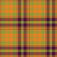 Modern Seamless Tartan featuring Warm Bright Marigold and Dusty BioShock Textile Design vector