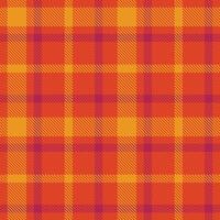 Plaid pattern seamless. Neon Furnace and Dark Gold Fusion Tartan Textile Design. vector