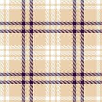Plaid pattern seamless. Rustic Rum Custard and Dusty White Tartan Textile Design. vector