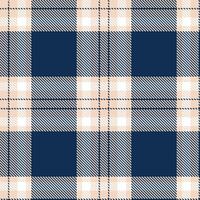 Modern Seamless Tartan featuring Classic Sour Patch Peach and Dark Royal Blue Metallic Textile Design vector