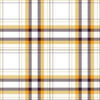 Neon White Tartan patterns fabric texture. Modern Pastel Pico Orange Seamless Tartan vector