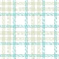 Modern Muted White and Deep Aloe Nectar Seamless Tartan Textile Design vector