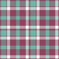 Modern Seamless Tartan featuring Deep Raspberry Pudding and Classic Tropic Turquoise Textile Design vector