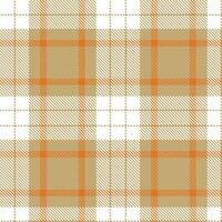 Dark Hay Yellow Tartan patterns fabric texture. Modern Rustic White Seamless Tartan vector