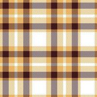 Metallic Yellow Varnish Tartan patterns fabric texture. Modern Light Dark Sienna Seamless Tartan vector