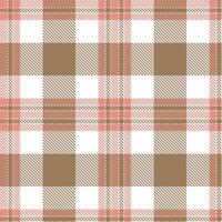 Plaid pattern seamless. Mellow White and Metallic Peony Pink Tartan Textile Design. vector