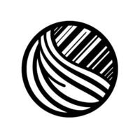 Bold Black and White Circular Composition Curved and Linear Forms Interplay Within a Rounded Framework, Creating Visual Dynamic and Abstract Symmetry. vector