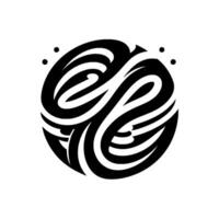 Black and White Abstract Swirls Circle with Dots Modern for Logo, Icon, Symbol, or Ornamentation. vector