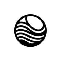 Abstract black and white featuring a circular with wavelike patterns and an oval shape, symbolizing fluid dynamics. vector