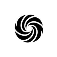 A Minimalist, Black and White Featuring a Swirling, Circular Resembling a Vortex or Aperture, Set Against a Clean White Backdrop. vector