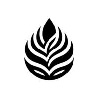 A minimalist black and white featuring an abstract leaflike form, possibly for a naturethemed brand, set against a plain white backdrop. vector