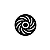 Bold Black and White Abstract Featuring a Circular, Swirling Pattern Resembling a Vortex Against a Pure White Backdrop. vector