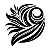 Abstract black and white swirling with organic leaflike elements, creating a dynamic, artistic visual. vector