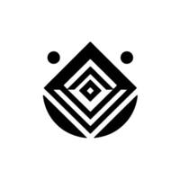 Abstract Geometric Face Composition in Black and White, Featuring DiamondLike and Circular Elements vector
