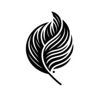 Elegant Black and White Feather Illustration with Serene Aesthetic Depicting Tranquility, Harmony, and Minimalism, Set Against a Pure White Background. vector