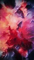 Abstract art motion background with swirling paint effect. Dark dramatic moody oil painting concept. Vertical animation. video