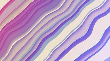 Paper cutout background with layered wavy diagonal lines in pastel shades of purple, beige and blue. Dynamic flowing curved lines pattern animation. Full HD and looping animation. video