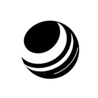 Abstract monochrome featuring a stylized spherical shape with curved, contrasting lines, evoking a sense of modernity and simplicity on a white background. vector