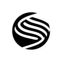 Abstract Black and White Orb A minimalist showcasing curved lines within a sphere, suggesting movement and elegance. vector