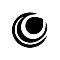 Abstract Black and White Featuring Circular Shapes, Crescent Curves, and a Minimalist Aesthetic on a Clean White Background vector