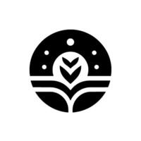 Minimalist Black and White Abstract Featuring a Central Floral Motif Surrounded by a Circular Frame with Dots. vector