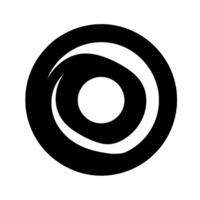 Concentric Black Rings with Shadows and White Spaces Forming a Modern Abstract, Emphasizing Depth and Contrast on a Clean White Background vector