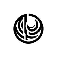 Abstract, monochrome featuring a stylized, curved black shape with negative space against a clean white background, evoking a sense of balance and modernity. vector