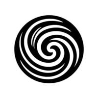 A striking, minimalist featuring a swirling spiral pattern in black and white, creating a sense of movement and energy against a clean, bright background. vector