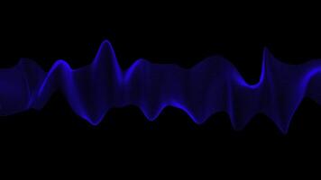 blue wavy footage black background. Futuristic Blue Wave Technology Animation in Dark Environment. Smooth flowing dynamic digital waveforms. technology backgrounds and presentations. seamless loop. video