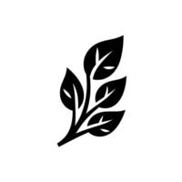 Minimalist Black Leafy Branch Silhouette on White Background Botanical of Nature, Freshness, and Simple Elegance. vector