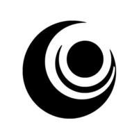 Abstract Minimalist Black and White Composition Crescent, Circle, and Layers, evoking celestial shapes on a stark white background. vector