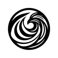 Abstract Black and White EagleShaped Swirl within a Circle A Modern , Representing Power and Freedom. vector
