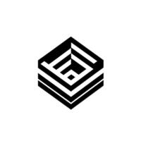 Abstract Black and White Hexagonal Geometric Featuring a Layered D Illusion and Inner Maze Elements on White Background. vector
