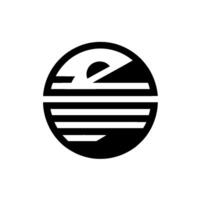 Abstract Black and White Geometric Circular Featuring Overlapping Lines, HalfCircle, and Angular Forms. vector