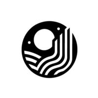 Abstract Monochromatic Circular with Geometric Elements, Lines, and a Central White Circle, Featuring a Modern Minimalist Aesthetic. vector