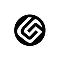 A minimalist black and white featuring a stylized G shape contained within a circle, designed for a clean and modern aesthetic. vector