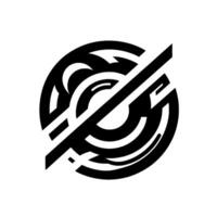 Geometric Abstract A black and white circular composition with layered lines and shapes, creating a modern and dynamic visual statement. vector