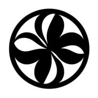 Abstract Floral Motif in a Circle Symmetrical of Black and White, Illustrating Natures Beauty in Form. vector