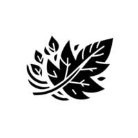 A minimalist black and white illustration of stylized leaves, showcasing a clustered with contrasting negative space, evoking nature and simplicity. vector