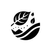 Abstract Black and White Depicting a Leaf and Earthlike Form with Minimalist Aesthetics. vector