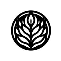 Abstract Monochromatic Circular Featuring a Stylized Floral with Negative Space, Suggesting Growth and Harmony. vector