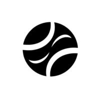 Abstract Black Circle with White Curved Lines, Minimalist , High Contrast on White Background. vector