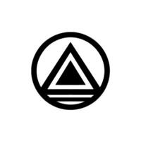 Simple yet symbolic, a centered geometric composition featuring a black triangle within a circle, set against a clean white backdrop. A clean, minimal, and modern . vector